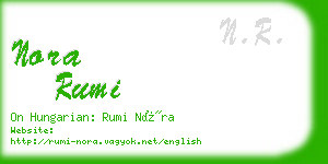 nora rumi business card